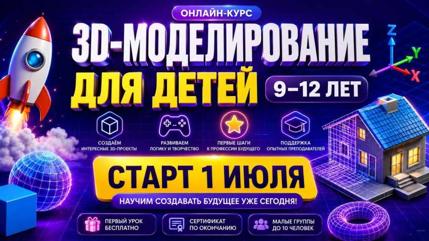 3D-МОДЕЛИРОВАНИЕ ДЛЯ ДЕТЕЙ (9–12 ЛЕТ) | СТАРТ В ИЮЛЕ