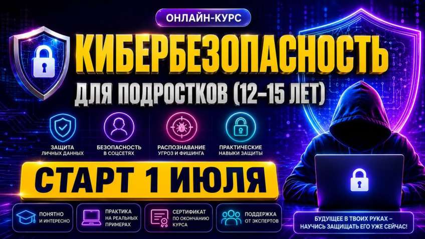 КИБЕРБЕЗОПАСНОСТЬ ДЛЯ ПОДРОСТКОВ (12–15 ЛЕТ) | СТАРТ В ИЮЛЕ