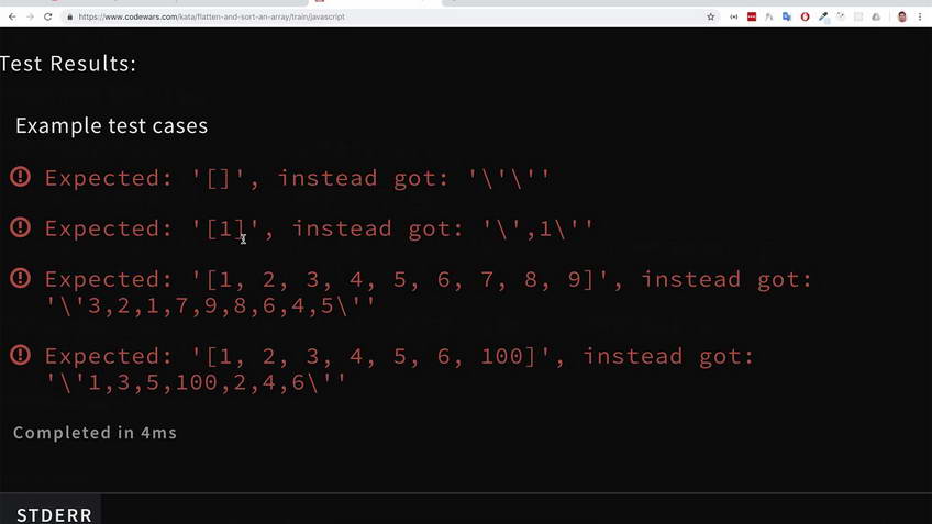 Codewars kata: Flatten and sort an array
