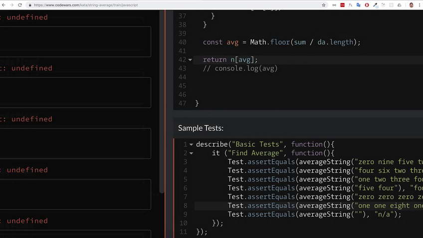Codewars kata: String average