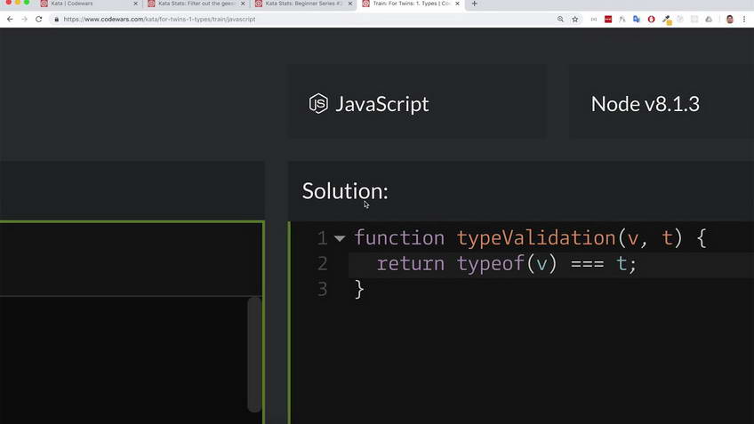 Codewars kata: For Twins #1 — Types