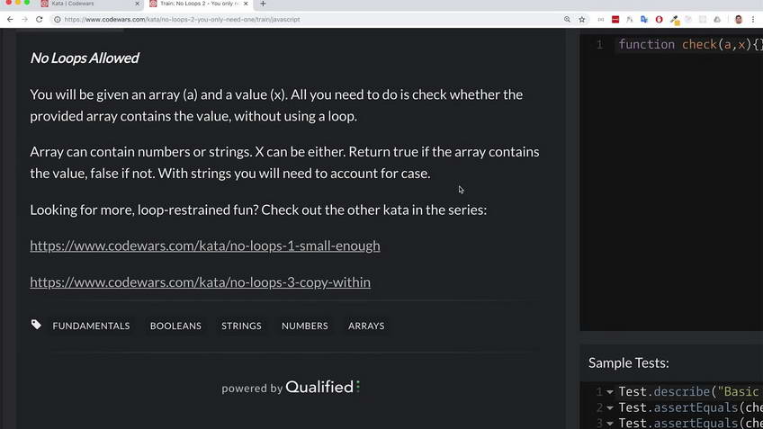 Codewars kata: No Loops 2 — You only need one