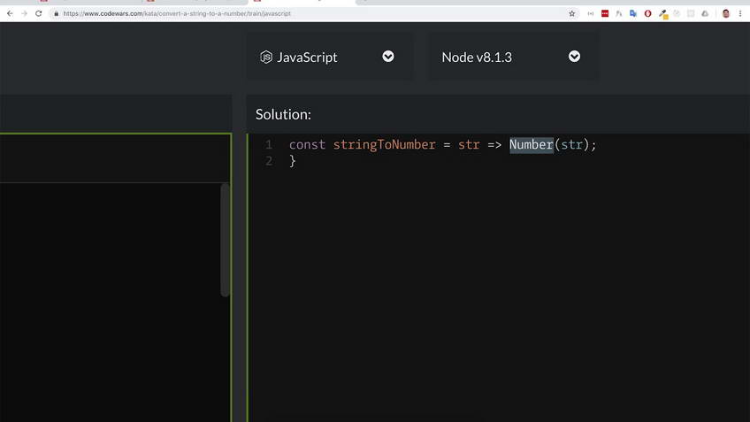Codewars kata: Convert a String to a Number!