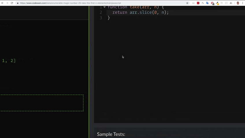 Codewars kata: Enumerable Magic #25 — Take the First N Elements