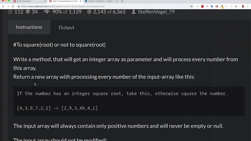 Codewars kata: To square(root) or not to square(root)