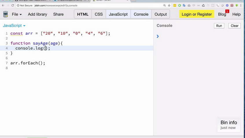 JavaScript. The forEach array method